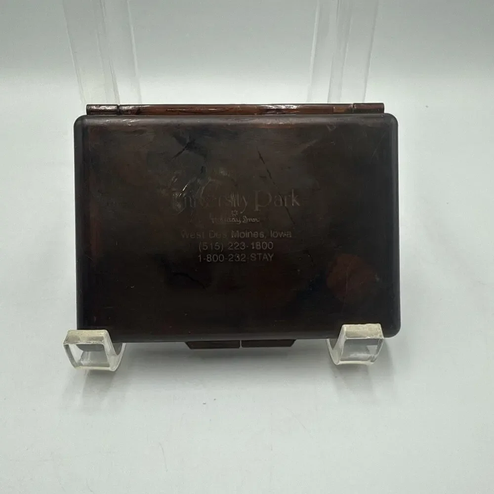Lucite‎ Tissue Box & Mirror Compact Set From Holiday Inn Des Moines Iowa Rare